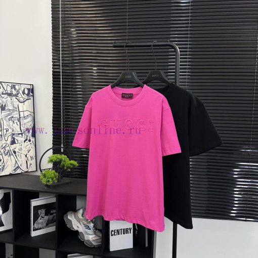 Gucci  Style Number G918 Gucci New 3D Embossed Letter Embossed Short Sleeved ShirtFabric - Made 8iyo3eaz - Image 2