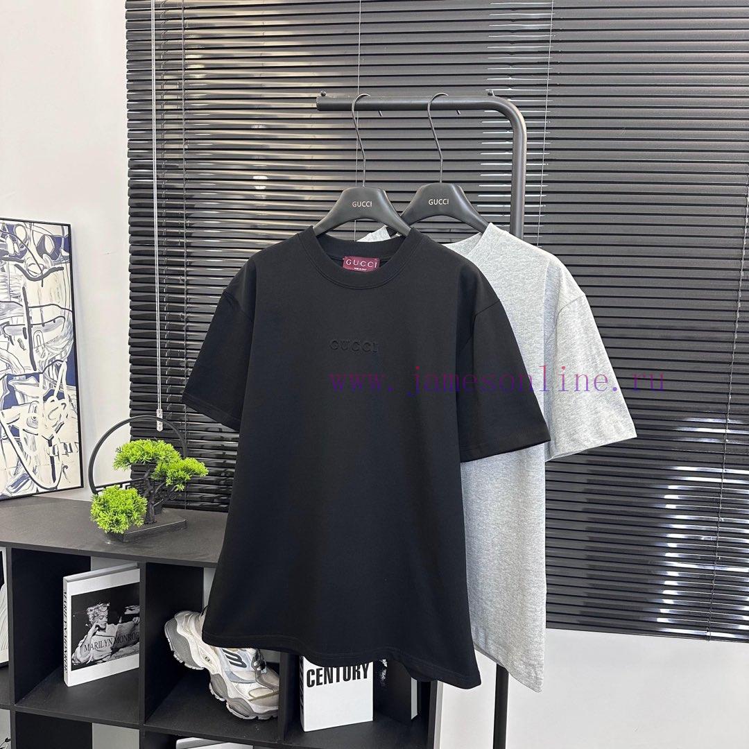 Gucci Style Number G910 Gucci New 3D Embossed Small Letter Embossed Short Sleeved ShirtFabric pllvp70j - Image 3