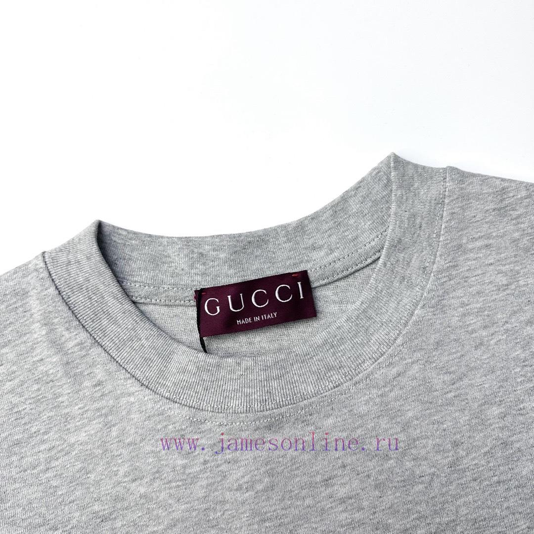 Gucci Style Number G910 Gucci New 3D Embossed Small Letter Embossed Short Sleeved ShirtFabric pllvp70j - Image 4