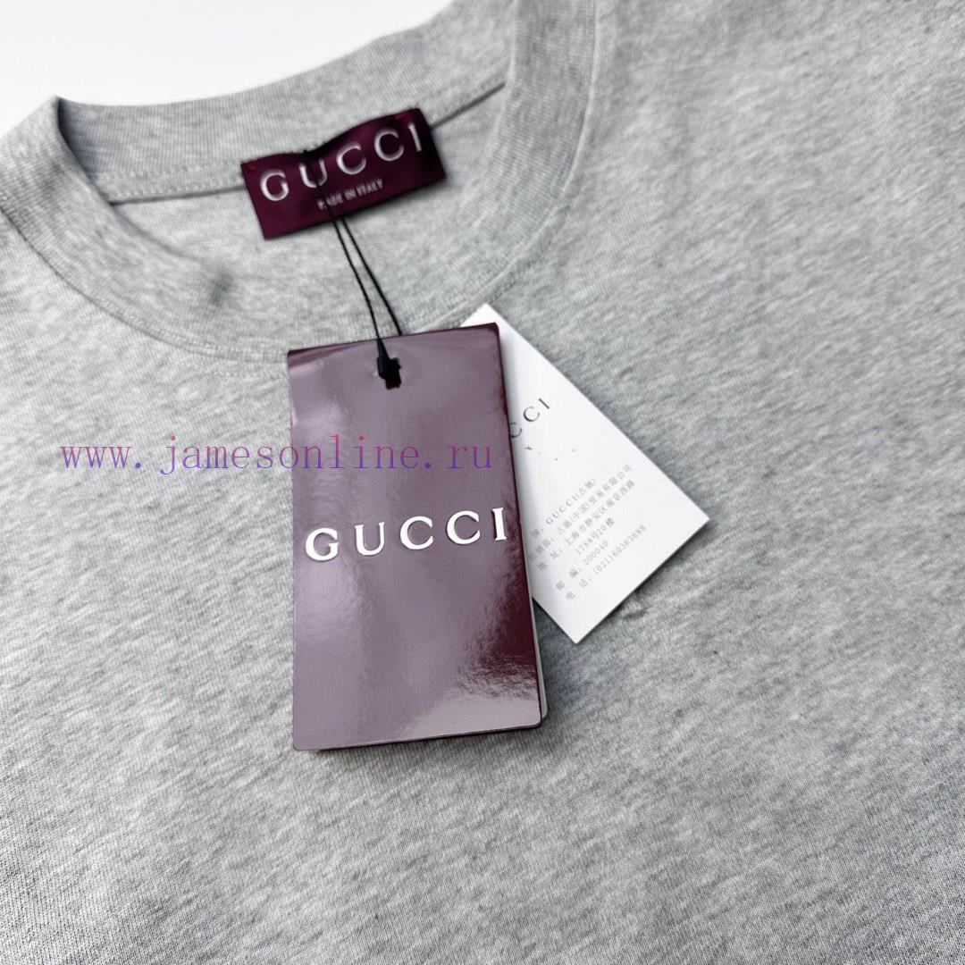 Gucci Style Number G910 Gucci New 3D Embossed Small Letter Embossed Short Sleeved ShirtFabric pllvp70j - Image 5