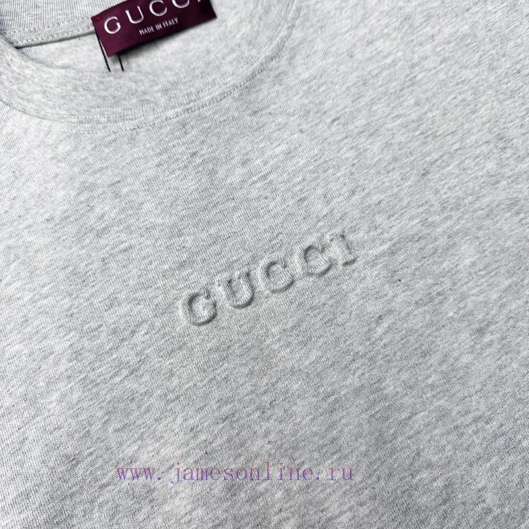 Gucci Style Number G910 Gucci New 3D Embossed Small Letter Embossed Short Sleeved ShirtFabric pllvp70j - Image 7