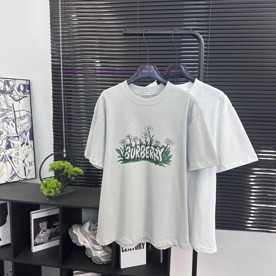 Burberry Style Number B617 Burberry Small Chrysanthemum Letter Printed Short Sleeved ShirtFabri noui3ox1 - Image 2