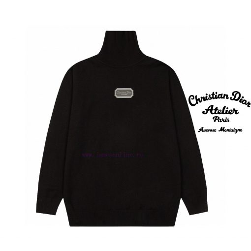 After Sales Dior Classic Exclusive Logo Autumn And Winter New Embroidered Turtleneck Sweater Th i3053uu2 - Image 2