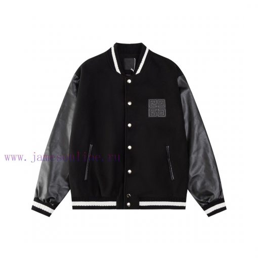 After SalesGIVENCHY 25 New Baseball Jacket Fabric Made Of Nylon Splicing High Density Patchwork mo7k1m10 - Image 2