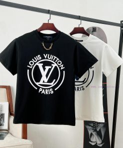 Louis VuittonLV Chain Logo Printed Short Sleeved T-shirt For WomenUsing High-density Elastic Ad h0jl6dky