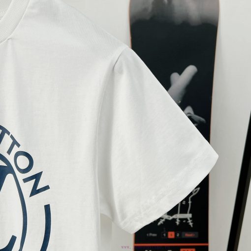 Louis VuittonLV Chain Logo Printed Short Sleeved T-shirt For WomenUsing High-density Elastic Ad 5y69qwsx - Image 6