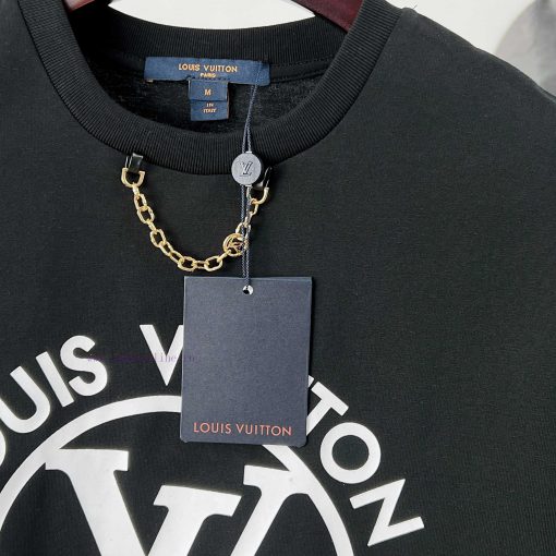 Louis VuittonLV Chain Logo Printed Short Sleeved T-shirt For WomenUsing High-density Elastic Ad h0jl6dky - Image 6