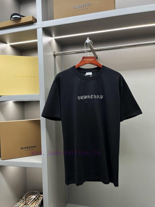 Burberry Paisley Logo Embroidered Cotton Short Sleeved T-shirtBUR's Flagship Product The Treasu wus5xirb