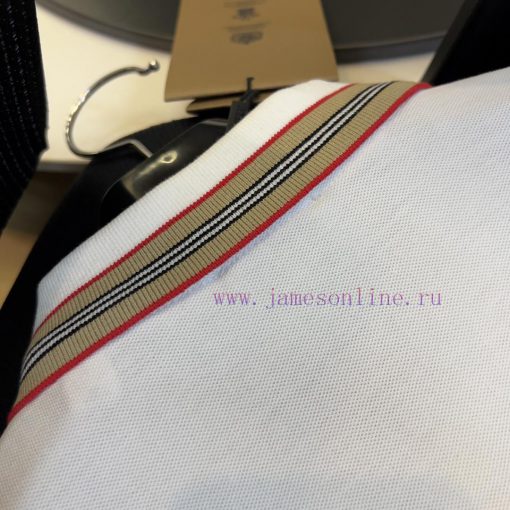 Burberry Iconic Striped Pointed Neck Pearl Mesh Cotton Short Sleeved Polo ShirtThe Latest Popul d4jqfqs3 - Image 8