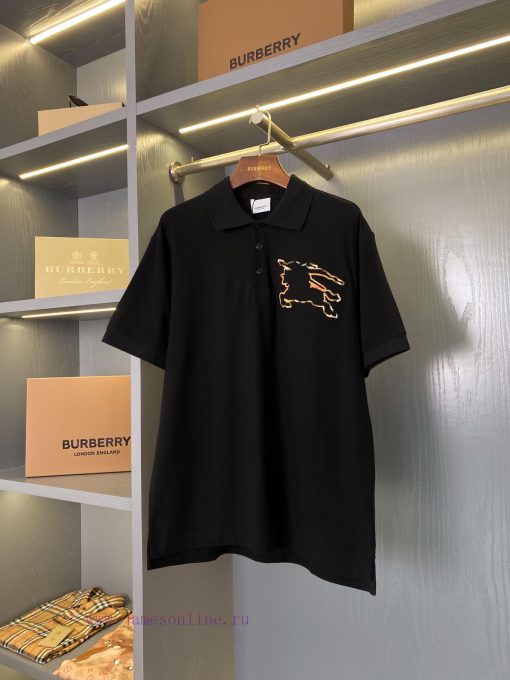 Grid Equestrian Knight Logo Cotton Bead Mesh Fabric Polo Shirt Is A Must-have For All Fans In T 56oz5kpf