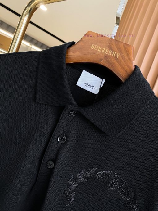 Oak Leaf Badge Embroidered Bead Mesh Cotton Polo ShirtBUR Flagship Products The Treasure Of The gp98ag7f - Image 6