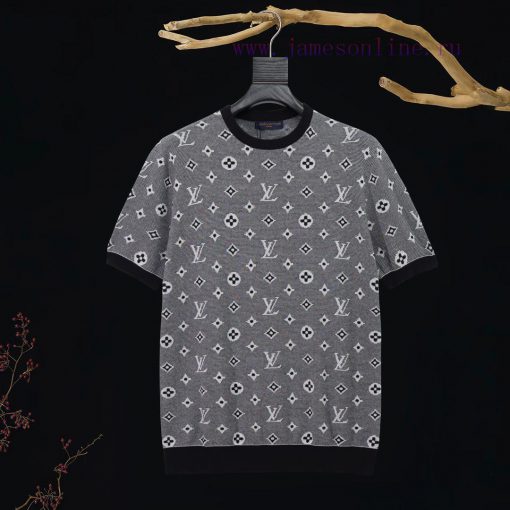 Louis Vuitton Front And Back Full Body Jacquard Woolen Short SleevesThis Short Sleeved Knitted susxewub - Image 2