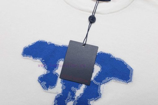 .Louis Vuitton Front Jacquard Woolen Short Sleeved ShirtThis Short Sleeved Knitted Sweater Is M 5pkp51c0 - Image 4