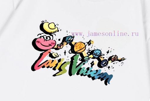 LV Louis Vuitton 2025 New Fun Colorful Serpentine Letter Logo Men's And Women's Short Sleeved T fvqda5l3 - Image 7