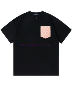 LV Louis Vuitton 2025 New Custom 270g Double Yarn Pure Cotton Fabric Custom Fake Pocket Pink Le 3wycjgvd