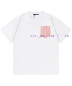 LV Louis Vuitton 2025 New Custom 270g Double Yarn Pure Cotton Fabric Custom Fake Pocket Pink Le g7u2fllk