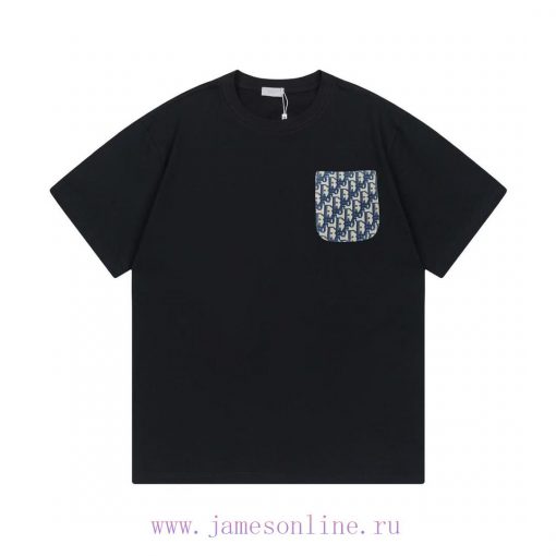 DIOR 2025 Early Spring New Custom 270g Double Yarn Pure Cotton Fabric Denim Jacquard Letter Log um541jyi