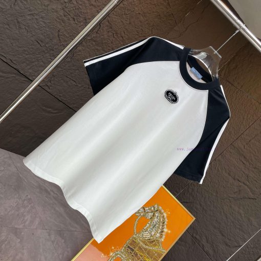 P Prada Prada*2025 Spring/Summer New Short Sleeved T-shirtHeavy Duty Pure Cotton Letter Seal Em 7xuk14ok - Image 3
