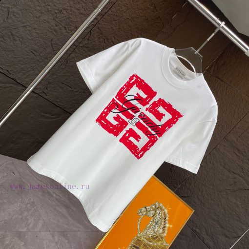 P Givenchy Givenchy*2025 Spring/Summer New Short Sleeved T-shirtHeavy Duty Pure Cotton Letter P wj6mdrbz - Image 3