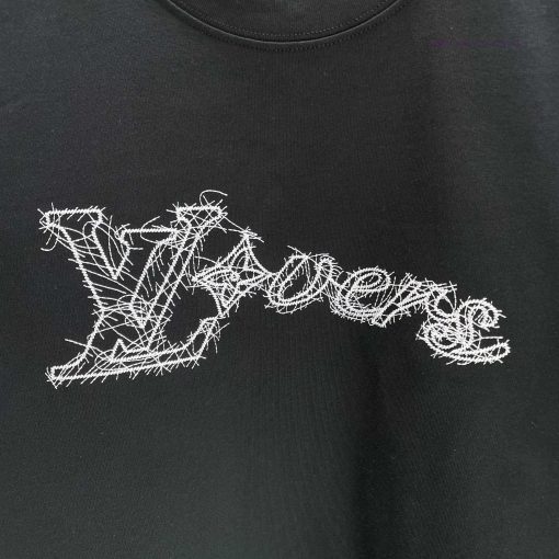 P Loui Louis LV*2025 Spring/Summer New Short Sleeved T-shirtHeavy Duty Pure Cotton Letter Rando xoq2e62y - Image 6