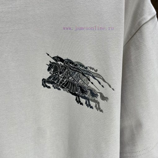 P Burberry * Burberry*2025 Spring/Summer New Short Sleeved T-shirtHeavy Duty Pure Cotton Warhor w1vwfjo1 - Image 6