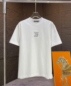 P Loui Louis LV*2025 Spring/Summer New Short Sleeved T-shirtHeavy Duty Pure Cotton Letter Logo 75xag7cg