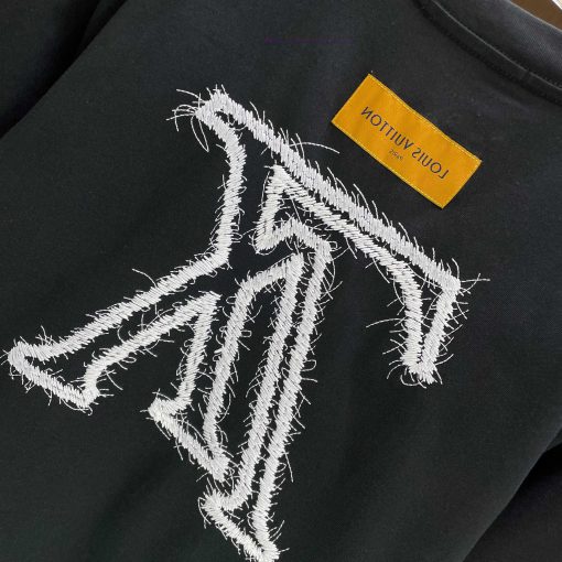 P Loui Louis LV*2025 Spring/Summer New Short Sleeved T-shirtHeavy Duty Pure Cotton Letter Rando xoq2e62y - Image 9