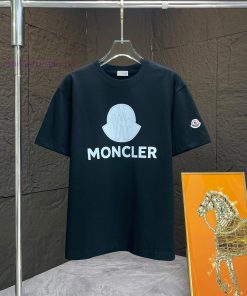 P MONCL * Mask Mouth*2025 Spring/Summer New Short Sleeved T-shirtHeavy Duty Pure Cotton Letter sogxhqbl