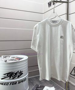 P Loewe Loewe*2025 Spring/Summer New Short Sleeved T-shirtHeavy Duty Pure Cotton Personalized E 02hvhorn
