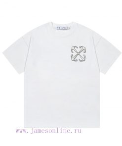 ️  OFF-WHITE Flame Dragon Large Logo PrintingOriginal Fabric Official Short Sleeved T-shirt Of s1vmw9d5