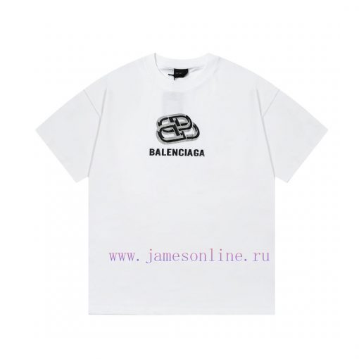 ️BALENCIAGA Balenciaga Interlocking PrintLogo Logo Print Exquisite Upgrade Short Sleeved T-shir zpbuyw6w