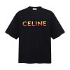 CELINE Logo Printed Short Sleeved T-shirt Fabric Is Made Of 260g 32 Count Double Yarn Fabric Wi fd7a4ftm