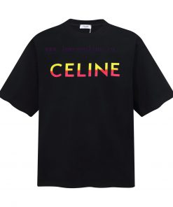 CELINE Logo Printed Short Sleeved T-shirt Fabric Is Made Of 260g 32 Count Double Yarn Fabric Wi fd7a4ftm
