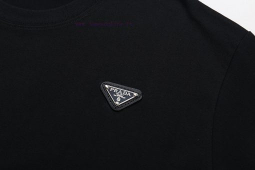 PRADA Prada Logo Printed Short Sleeved T-shirt Fabric Is Made Of 260g 32 Count Double Yarn Fabr oz60mg80 - Image 5