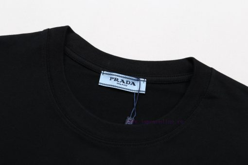 PRADA Prada Logo Printed Short Sleeved T-shirt Fabric Is Made Of 260g 32 Count Double Yarn Fabr oz60mg80 - Image 8