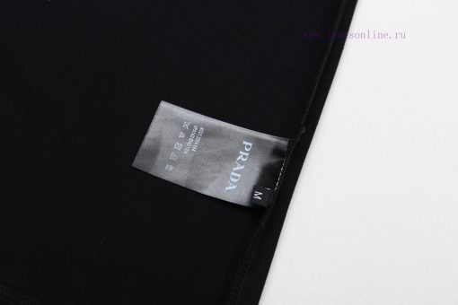 PRADA Prada Logo Printed Short Sleeved T-shirt Fabric Is Made Of 260g 32 Count Double Yarn Fabr oz60mg80 - Image 10