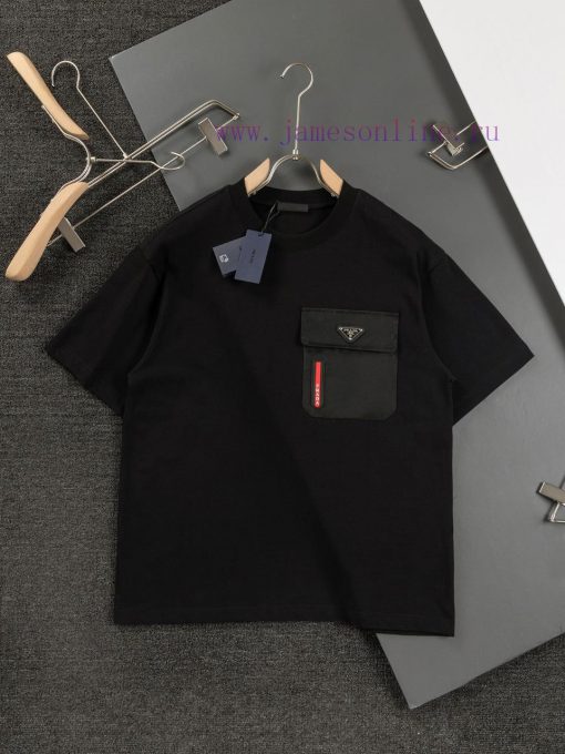 Prada Micro Width S-XlThe Latest And Top Of The Line Spliced Red Stripe Letter Pocket Combined ef2dnh5x