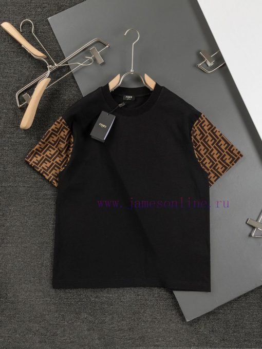 FD 3D Double Sleeve Full Flower Short Sleeve T-shirtFENDI/Fendi Trendy Brand High Quality Class ohamm6pc - Image 2