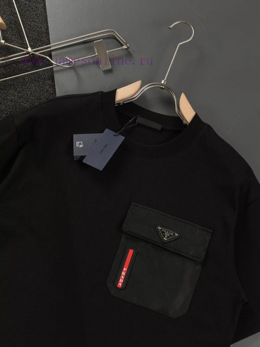 Prada Micro Width S-XlThe Latest And Top Of The Line Spliced Red Stripe Letter Pocket Combined ef2dnh5x - Image 3