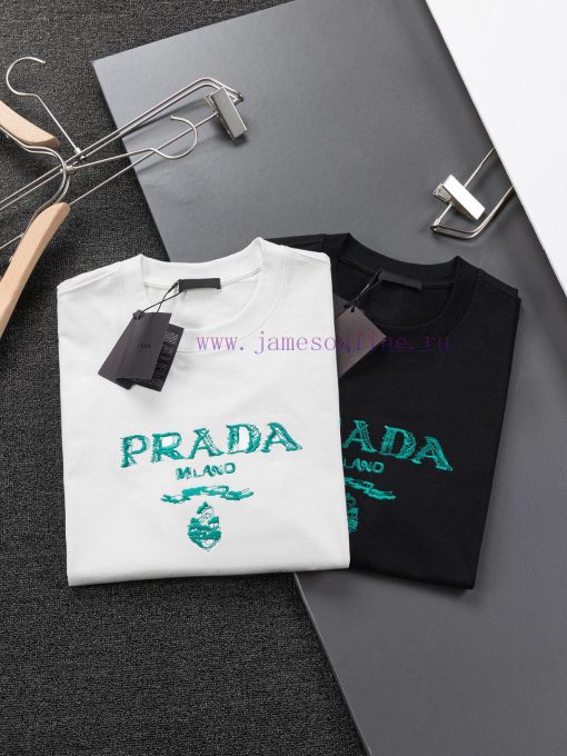 Prada Micro Width S-XlPrada/25ss New Classic Three-dimensional Letter Logo On The Chest 🪡 Embro pthjvvuc