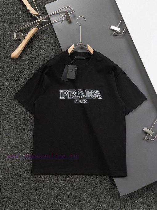 PRAD 25ss Prada's New T-shirt Features A Three-dimensional Logo Embroidered On The Chest And A 5uq2u3hn