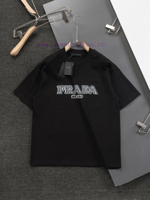 PRAD 25ss Prada's New T-shirt Features A Three-dimensional Logo Embroidered On The Chest And A 5uq2u3hn - Image 2