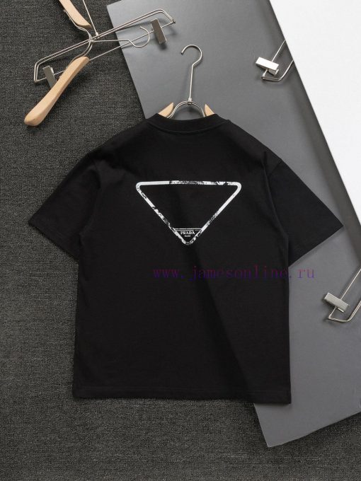 PRAD 25ss Prada's New T-shirt Features A Three-dimensional Logo Embroidered On The Chest And A 5uq2u3hn - Image 3