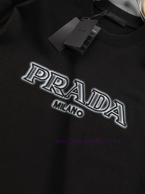 PRAD 25ss Prada's New T-shirt Features A Three-dimensional Logo Embroidered On The Chest And A 5uq2u3hn - Image 11