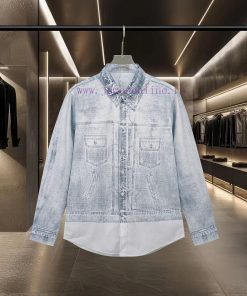 DIOR's Hot Selling Item Is Coming Jay Chou's Same Light Blue Vintage Denim Digital Printed Long n0ovnh9e