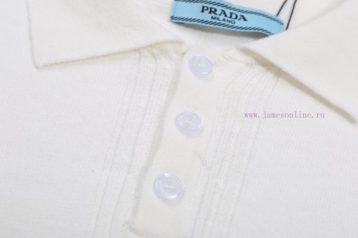 [] Prada Knitted Collar Sweater Round Neck Short Sleeve Three Dimensional Comparison Standard C vx01yyhr - Image 4