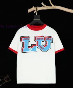 Louis Vuitton Front And Back With Colorful LV Flowers Customized Cuffs And Collar With Red Edge 67fkax37
