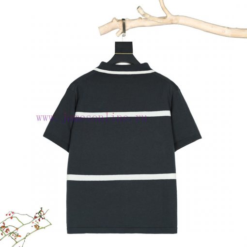 Louis Vuitton Classic Jacquard Knitted Collar Short SleeveThis Short Sleeved Knitted Sweater Is 0nbmnght - Image 3