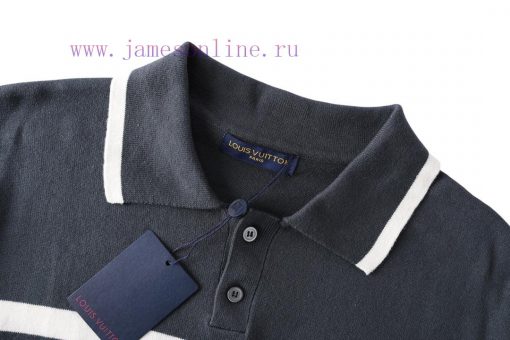 Louis Vuitton Classic Jacquard Knitted Collar Short SleeveThis Short Sleeved Knitted Sweater Is 0nbmnght - Image 4