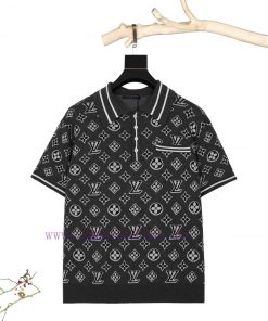 Louis Vuitton Classic Jacquard Knitted Collar Short SleeveThis Short Sleeved Knitted Sweater Is ymu6gk8j